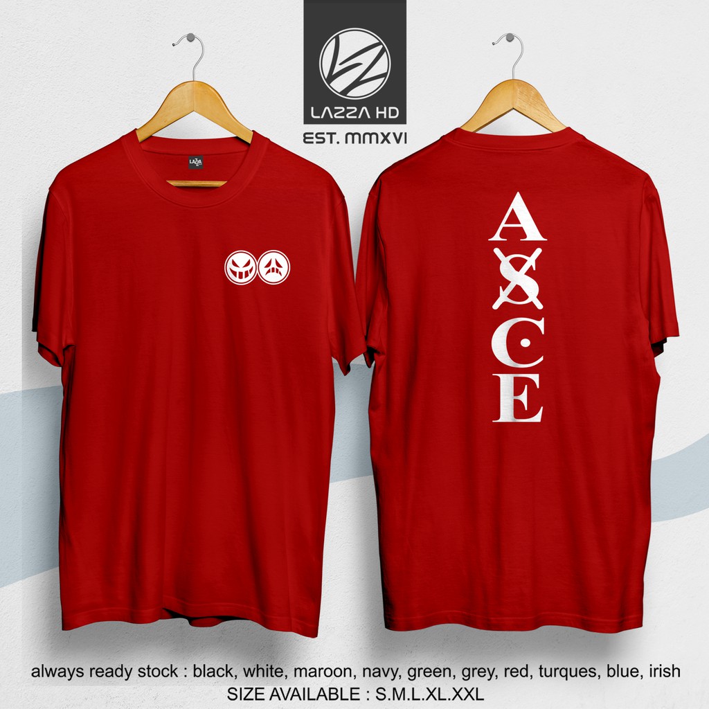 MURAH!!! Kaos / Baju / Tshirt Distro ANIME ONE PIECE SHIROHIGE ACE SIMPLE Terlaris