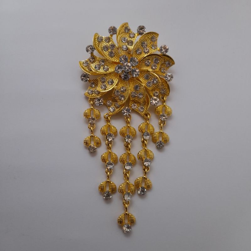 Bros kebaya Bros mata bros kutubaru Bros kebaya bunga-A kuning