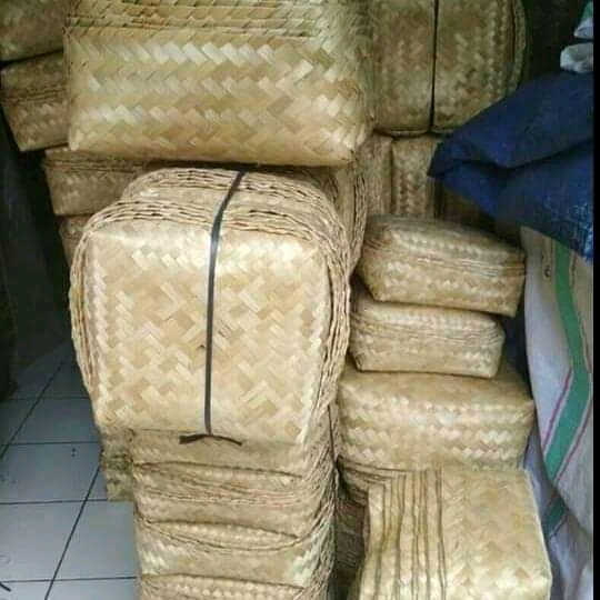 

HALODUL [ SEPASANG 2 PCS ] BESEK BAMBU NATURAL | BESEK HAMPERS CATERING UKURAN 18 X 18 CM BS 2 PWR