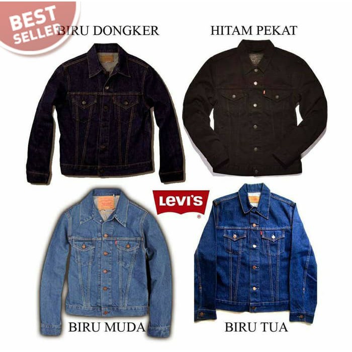 Jaket Jeans Pria Dengan Model Potongan Longgar Dan Warna Biru Unt BN917 Levis | Denim | Grosir - B