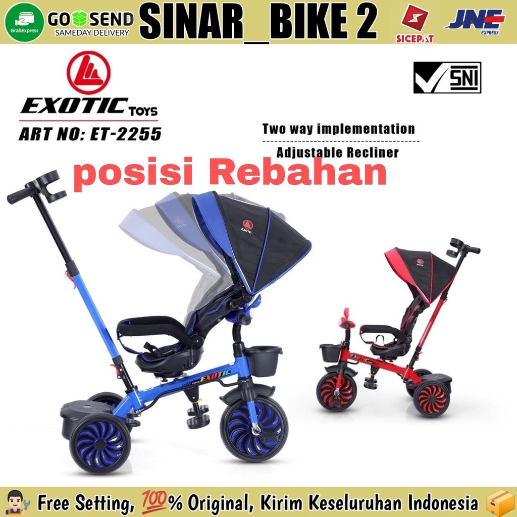 Sepeda Roda Tiga Anak EXOTIC ET- 1268 &amp; ET- 2255  Kursi Bisa Di Putar