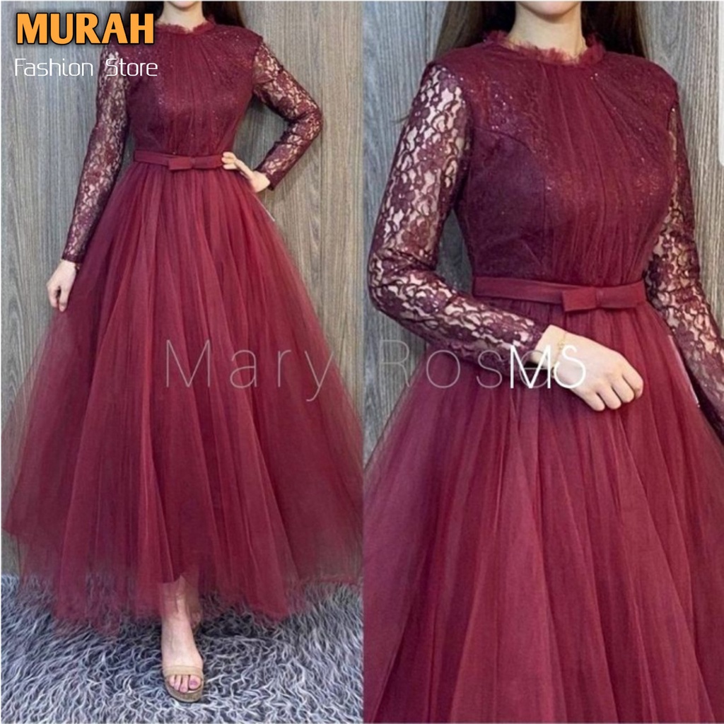 Busana Muslim Gamis Murah Gaun Pesta Muslimah Baju Pesta Wanita Kondangan Mewah Kekinian 2020 2021