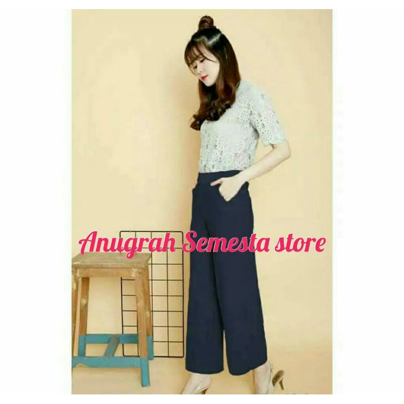 Celana Kulot Panjang Wanita Bahan Babat Alvaro Jagung Ukuran Standar Dan Jumbo BB 40-80 Kg-6