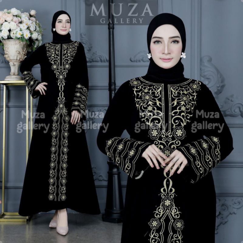 MUZA ABAYA HITAM GAMIS ABAYA TURKEY HAWA 165