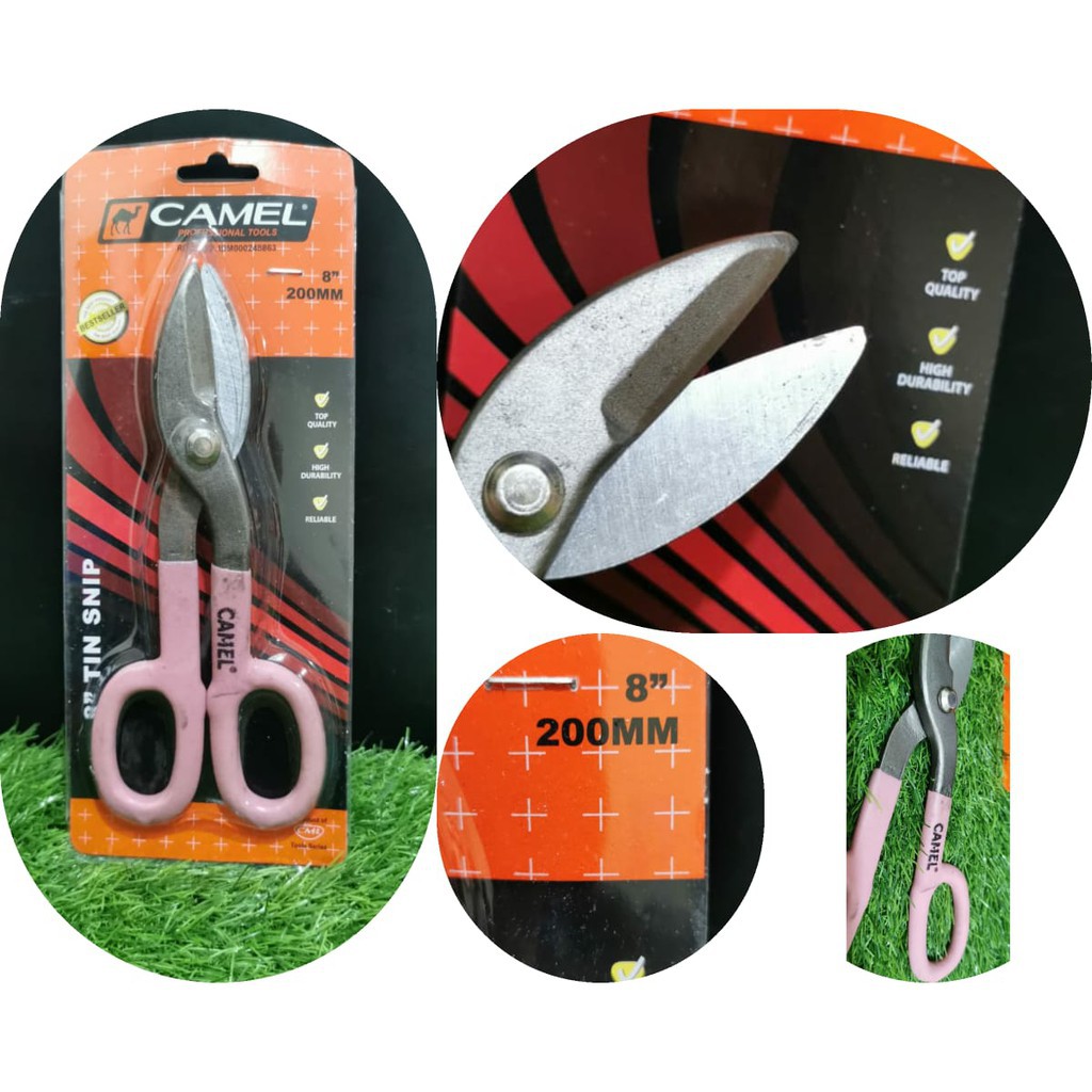Gunting seng CAMEL 8 / 10 inch Plat gagang karet