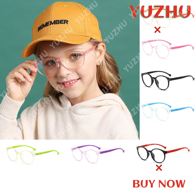 (YUZHU) COD Frame Kacamata Anti Radiasi Bulat Anak Colorful Flexible Frame Kacamata Anti Biru Komputer Eyeglasses