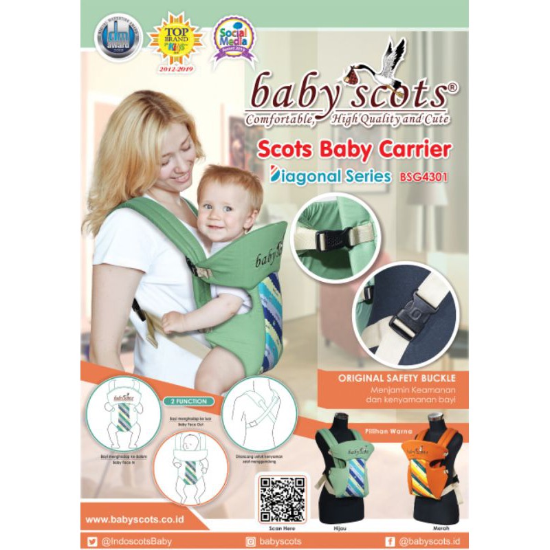 im ,BSG4301 DIAGONAL SERIES ,GENDONGAN DEPAN , SCOTS BABY CARRIER