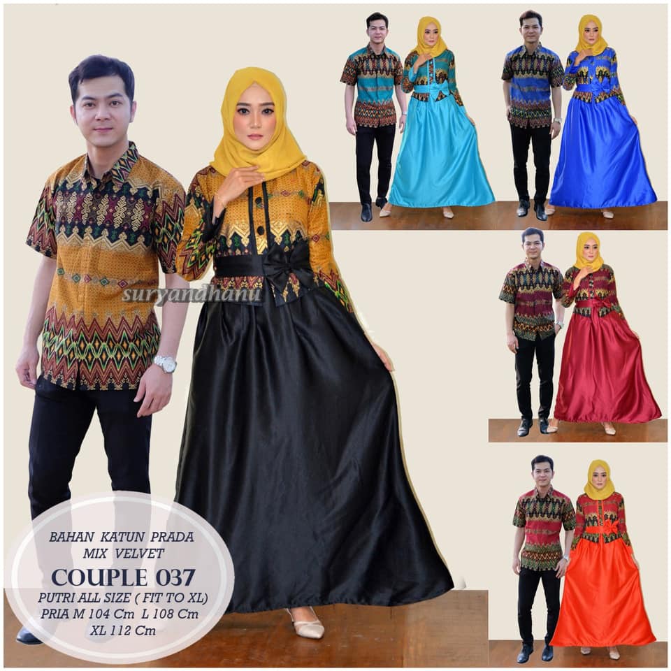Couple 037 couple batik pasangan long dress