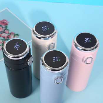 Botol Minum Thermos Suhu LCD Smart Mug 420ml / Botol Thermos Stainless Botol Thermos Hot And Cool / Thermos Suhu Thermos Led Digital Suhu Doff Karet Botol Minum Thermos Tumbler / Botol Minum Murah Lucu Botol Minum Suhu Panas Dingin Botol Minum Thermos