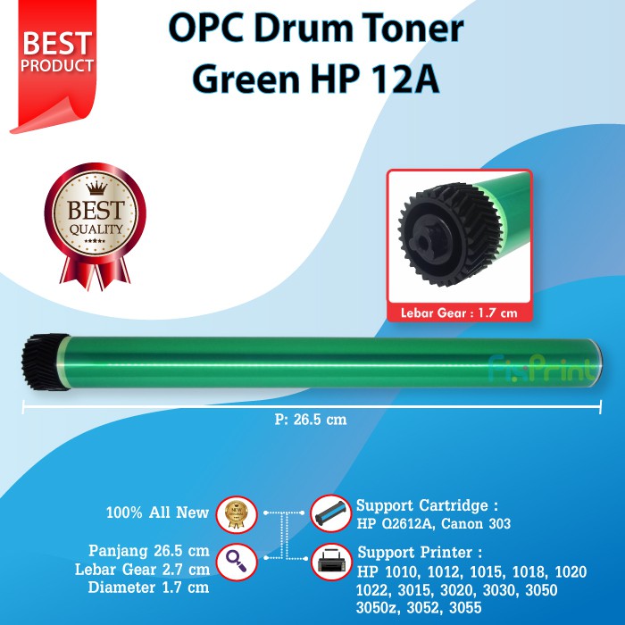 OPC Drum Toner Cartridge Tenku HP 12A Q2612A Canon 303  HP LaserJet 1010 1012  Murah