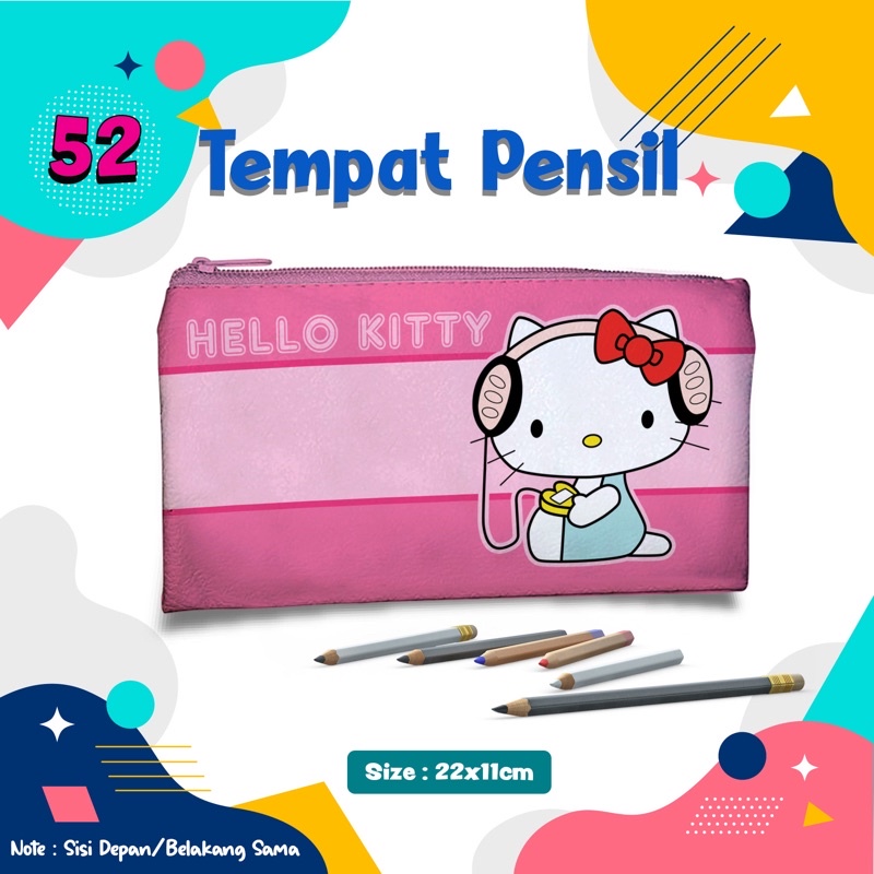 

Pencil Case Hello Kitty #052 Tempat Pensil Kartun Souvenir Custom nama & foto Dompet Pouch Wadah Kostak Kotak Pemyimpanan