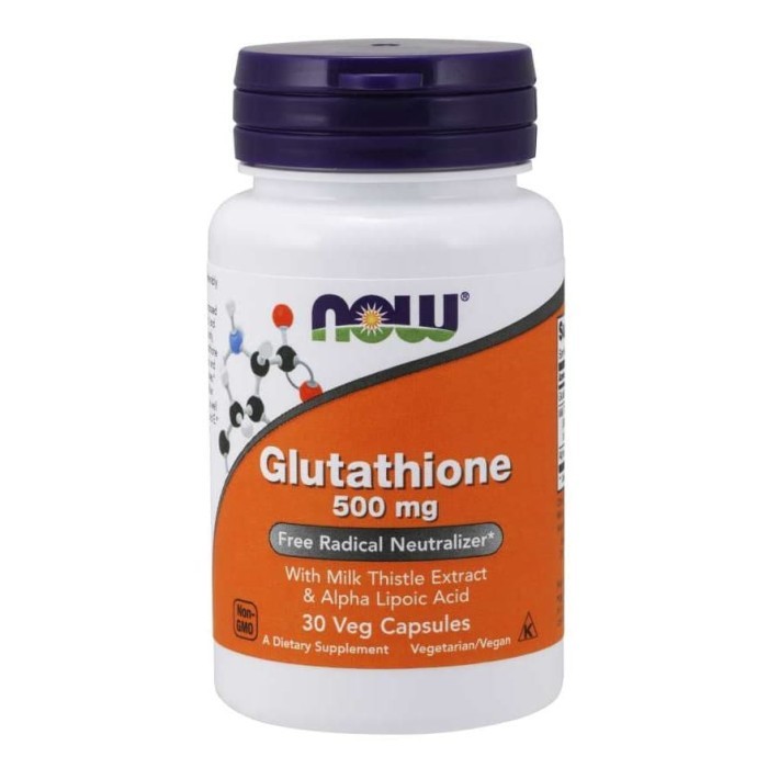 Now Food Glutathione 500 mg (30 Veg Caps) Now Glutathione Ori USA