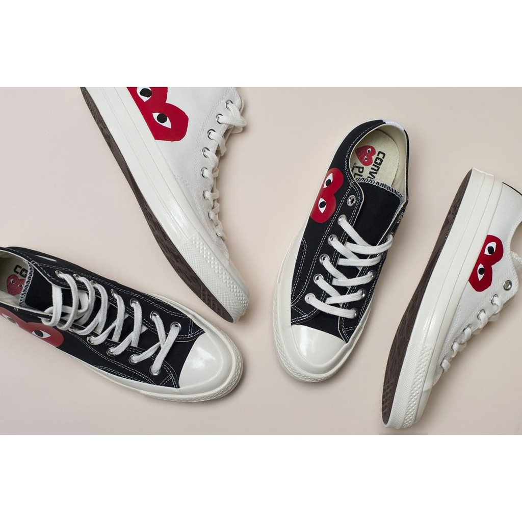 Sepatu Converse CDG Play 70s Import Vietnam BNIB Grade Original Premium Fullwhite Putih Sneakers Ket