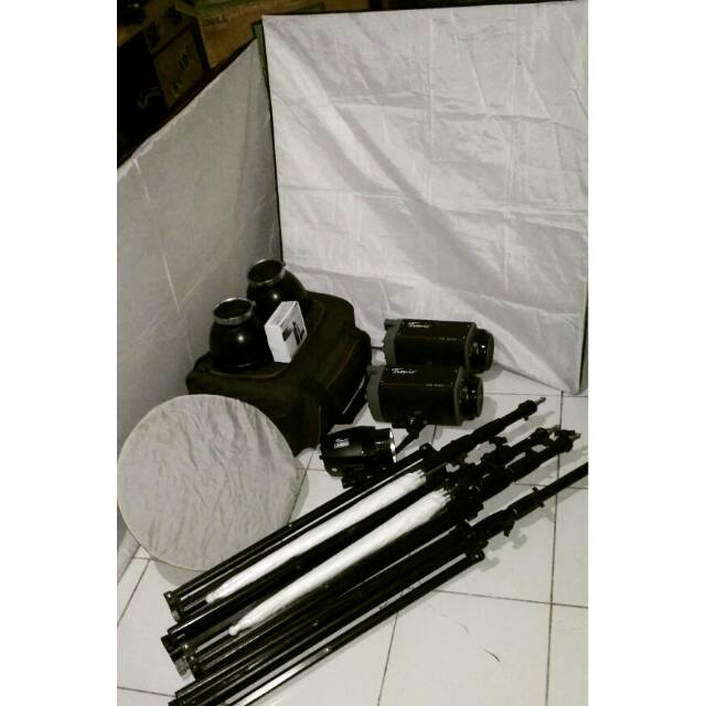 Set lengkap lighting studio