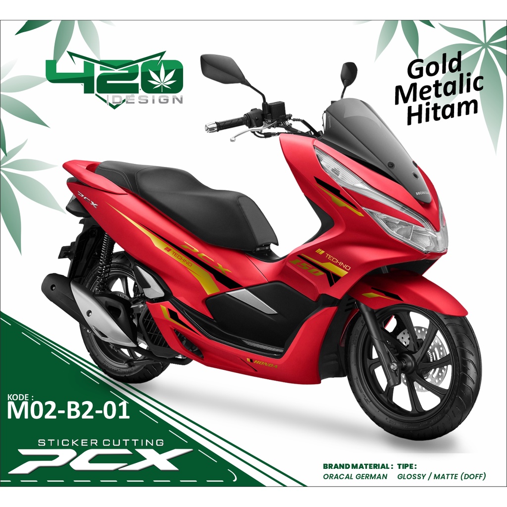 Sticker PCX Striping PCX Sticker Cutting PCX GOLD HITAM - Cutting PCX 150 Tahun 2017 Keren - PCXM