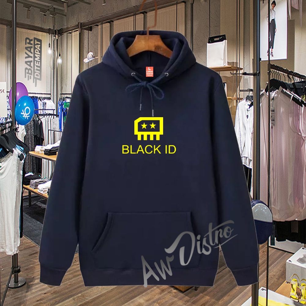 COD Hoodie Distro Black ID Yellow Premium Quality Sweater Tulisan Jaket Kata-Kata Hoodie Sablon