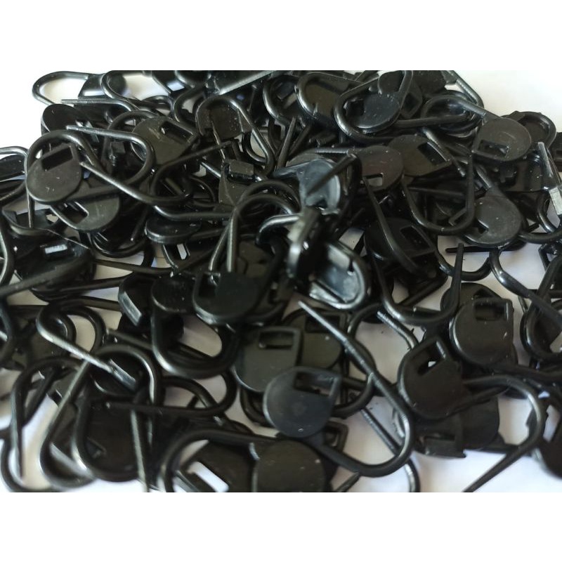 50pcs Peniti Udang Bahan Plastik Warna Hitam