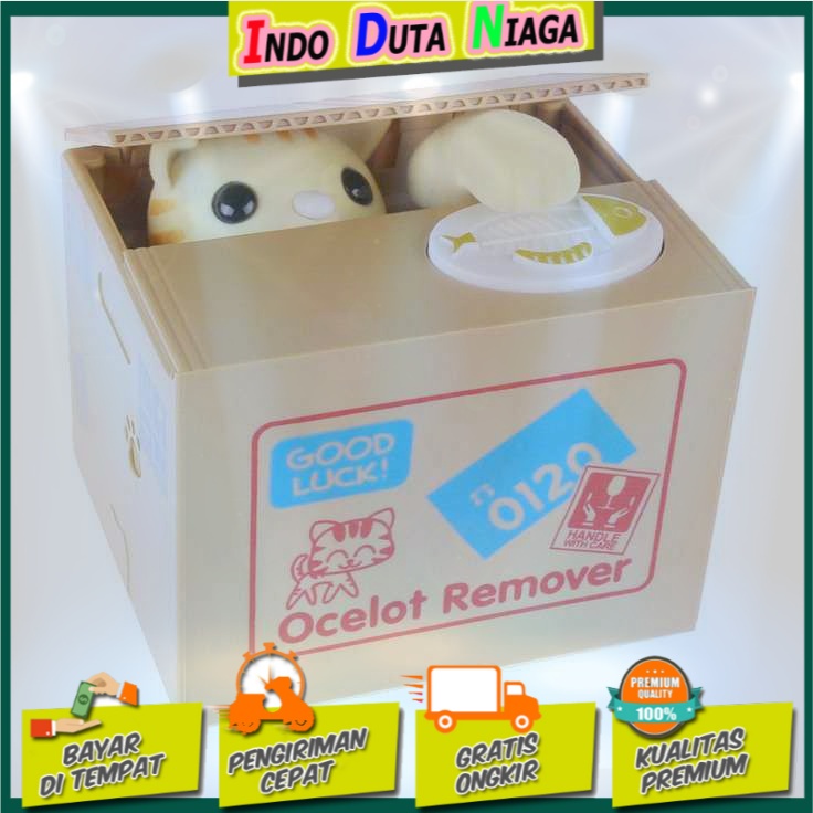 Ocelot Remover Celengan Kucing Lucu Steal Money Cat Piggy Bank