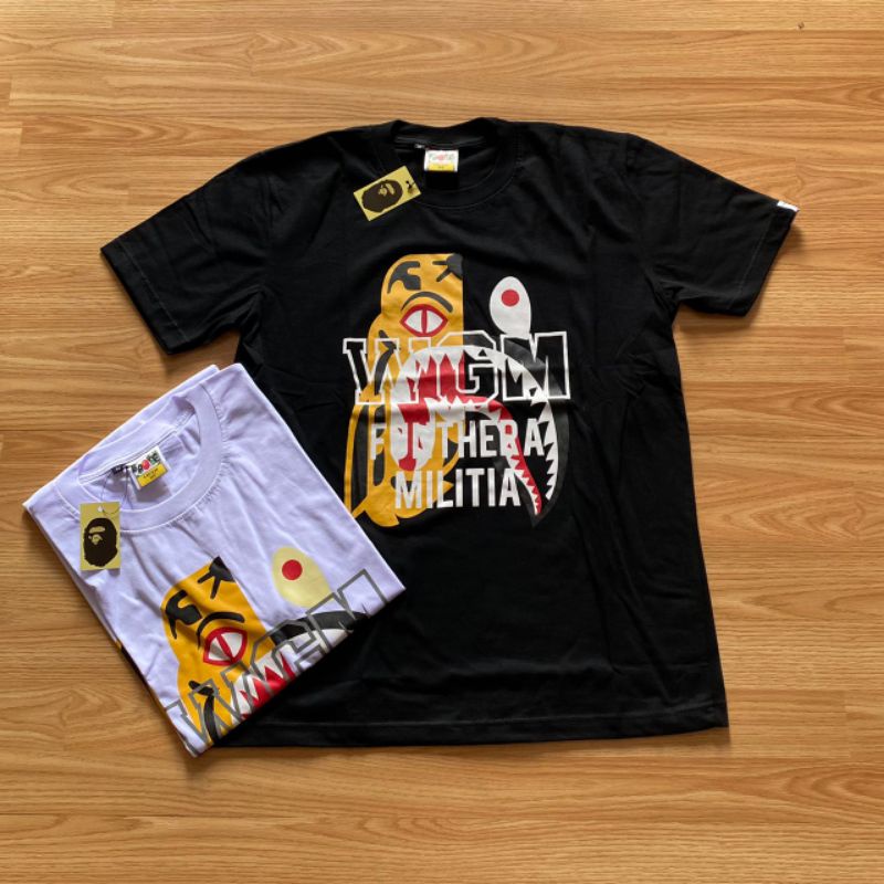BAJU KAOS BAPE WGM FUNTHERA MILITIA TIGER SHARK