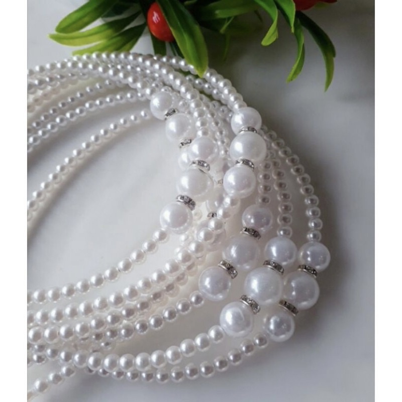 PEARL bando mutiara elastis / bando fashion korea tidak sakit ditelinga korea hairband headband