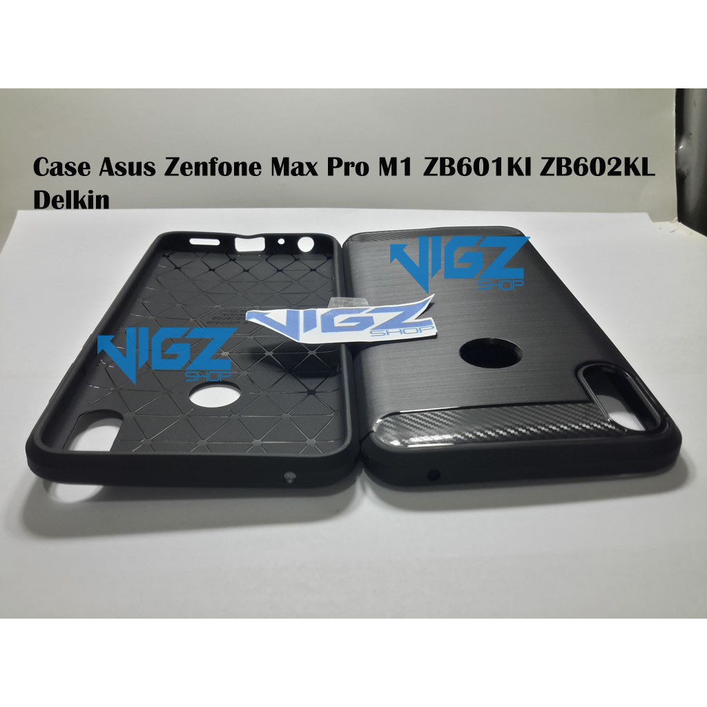 Case Asus Zenfone Max Pro M1 ZB601KL ZB602KL Carbon Fiber Slim Delkin Original