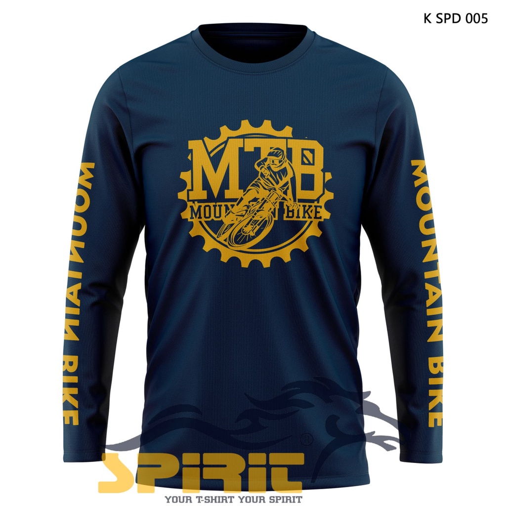 Kaos MTB Thrill Sepeda Gunung Baju Balap Sepeda Pria Lengan Panjang Katun Premium 100% Big Size Jumb