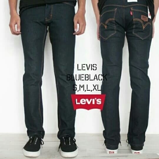 Celana Jeans Standar Pria Ori Garmen Blueblack Big Size - Hitam Garmen, 36