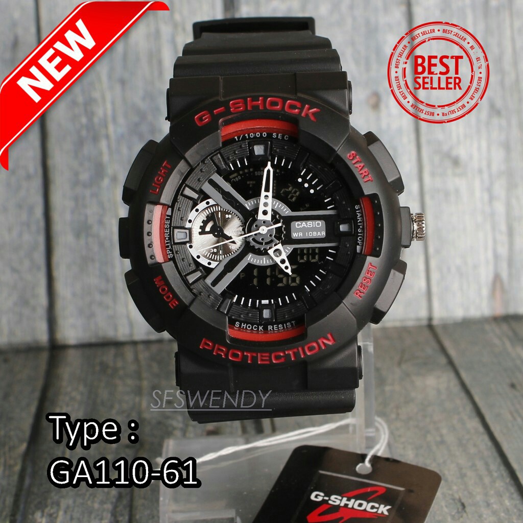 JAM TANGAN PRIA GSHOCK CASIO GA 110 BISA DI BAWA BERENANG GS HITAM MERAH HITAM GOLD HITAM BIRU