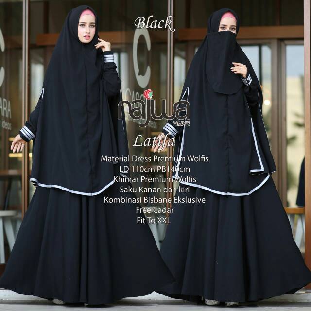 Gamis Syar'i Latifa+khimar free cadar