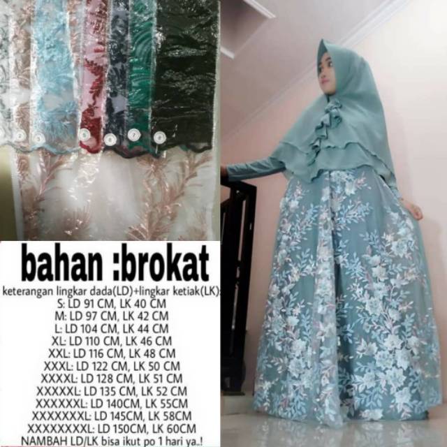 Glamora syari gamis brukat pesta jumbo Bigsize ld 150