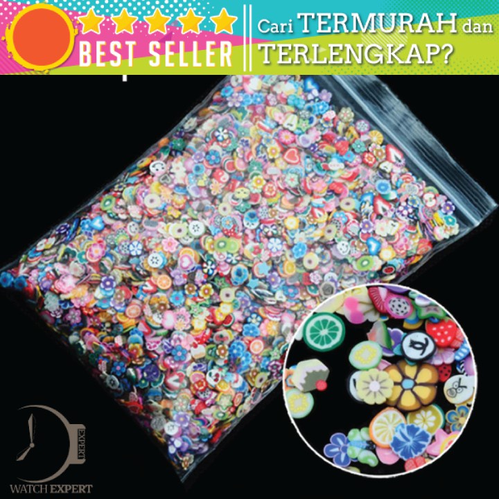 Mall Alat Kecantikan Hiasan Kuku Nail Art Tips Filler Slime Fruit 1000pcs OLOEY WJ079A-C