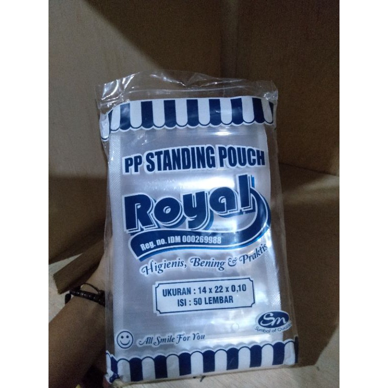 PLASTIK SEAL STANDING POUCH ROYAL ISI 50 LEMBAR