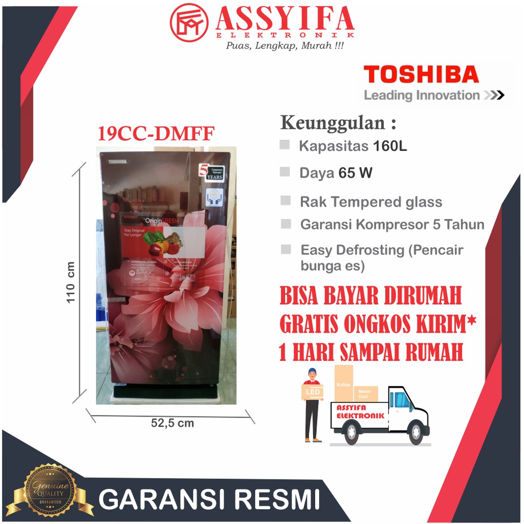 KULKAS TOSHIBA 196GC DMFF BUNGA