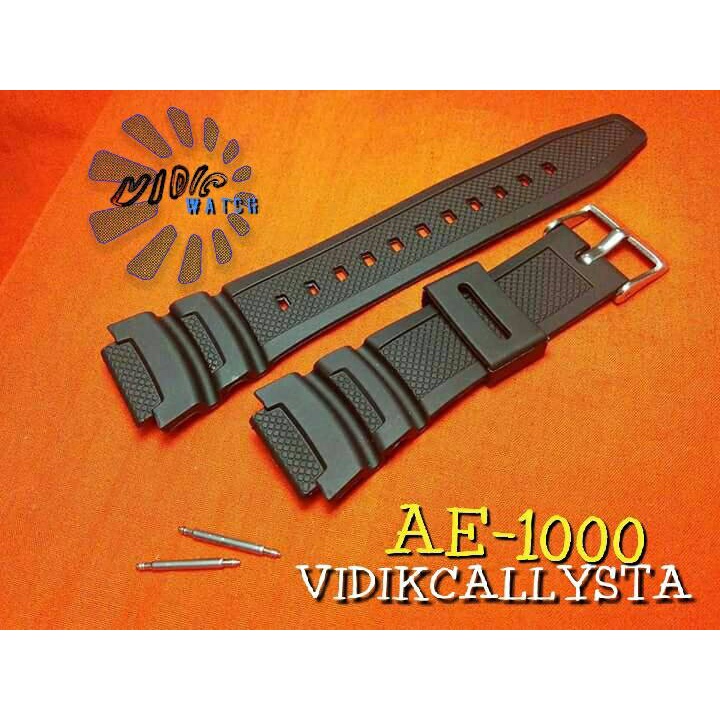 STRAP CASIO AE 1000 1100 SGW 300 400 450 500 WS 200 210 HIJAU ARMY FREE PEN