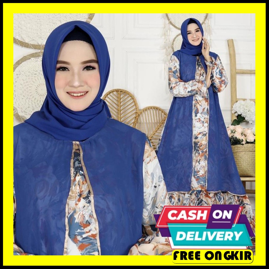 Bisa Cod Baju Gamis Wanita Dewasa Model Korea Terbaru Bahan Sifon Prem Bjd - Maxi Gamis Muslimah Ma