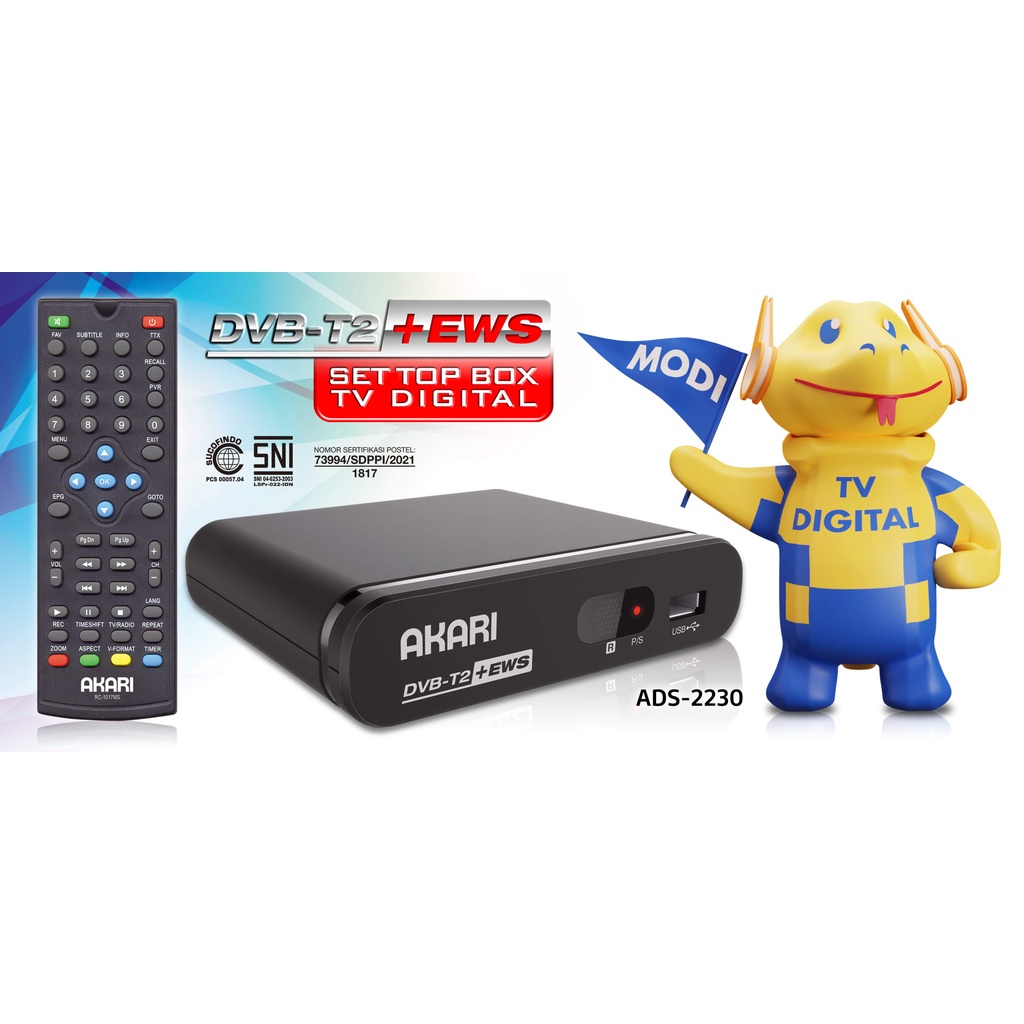 digital Set Top Box Akari ADS - 2230 DVB-T2 + EWS Garansi Resmi