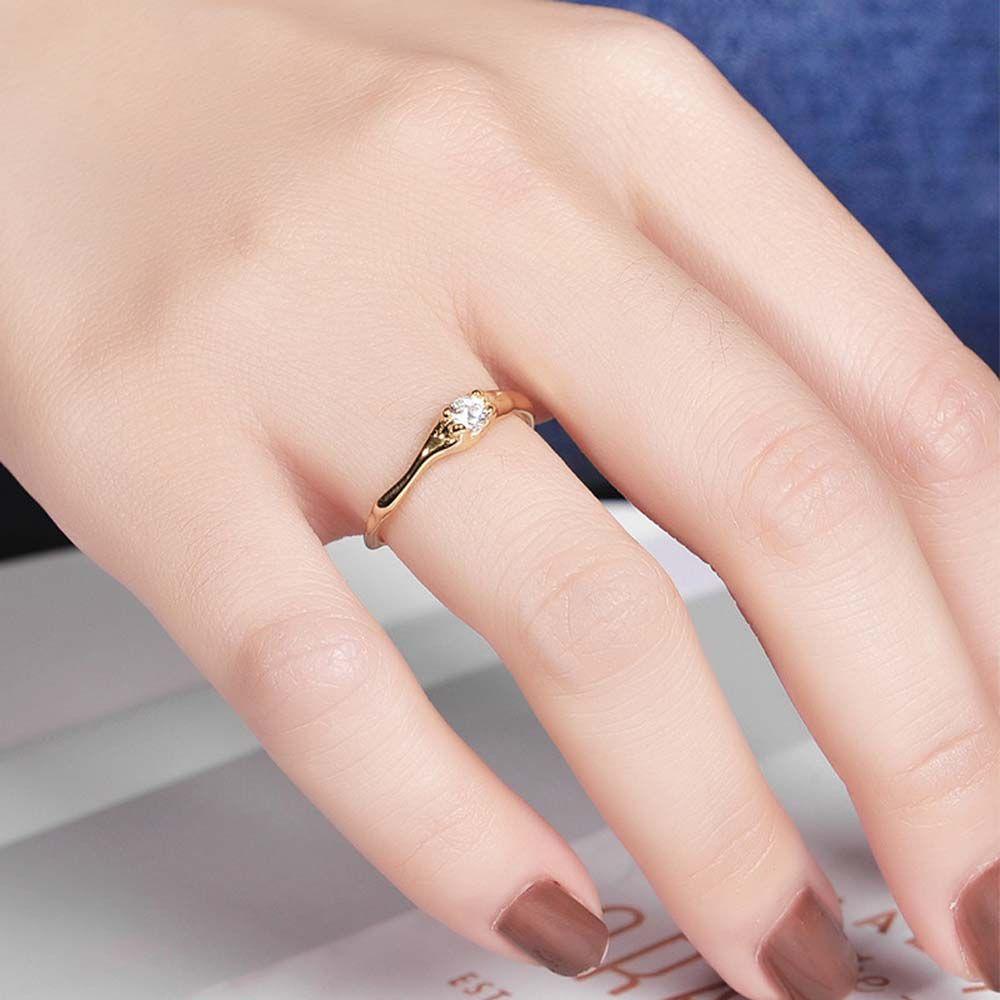 Mxbeauty Wanita Pembukaan Cincin Trendi Pernikahan Untuk Gadis Temperamen Zirkon Kristal Ekor Rings