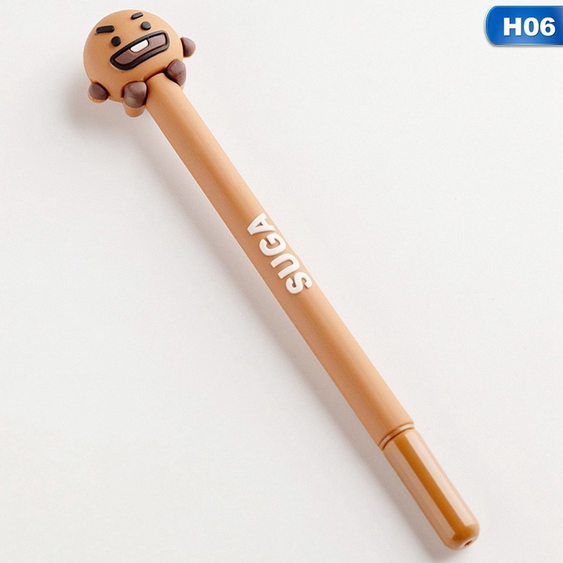 Pulpen Cute Characters Lucu Karakter BT21 Black Ink Gel Pen / Pena Bts / Army Stationary BTS Import/ pulpen karakter lucu