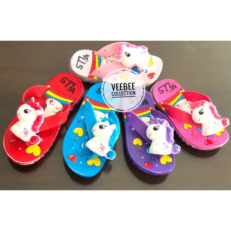 Sandal jepit lampu Unicorn anak perempuan/ sandal lampu anak Unicorn