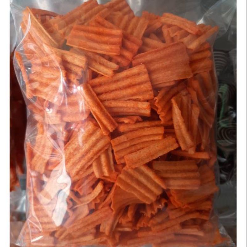 

KERIPIK KENTANG BALADO 1/2 KG(500 GR)/KRIPIK KENTANG RASA BALADO PEDAS/SNACK CEMILAN MURAH