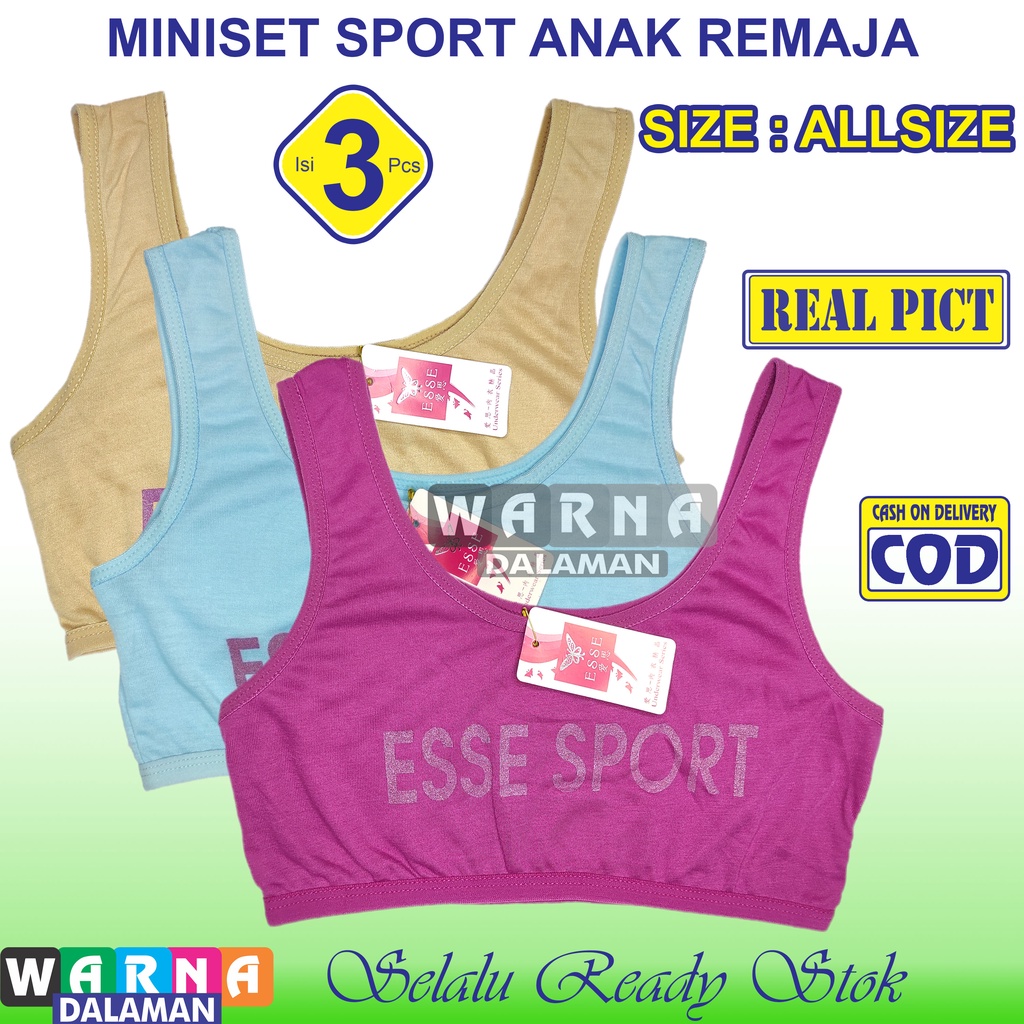 3 Pcs Miniset Anak Perempuan Bra Remaja SD SMP Pakaian Dalam Tengtop Warna Random | WARNA DALAMAN