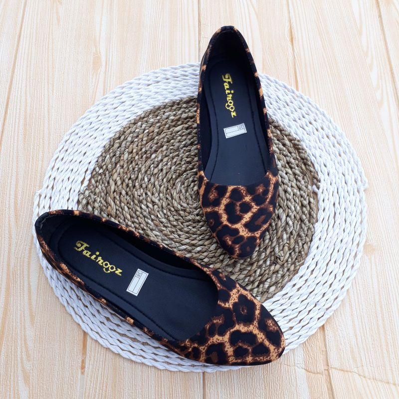 Fairooz - Sepatu Wanita Motif MACAN Sepatu Wanita Model Terbaru 2022/Sepatu Kekinian/Sepatu Flat Sho