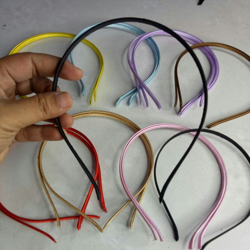 bando satin bandana besi lapis satin per biji