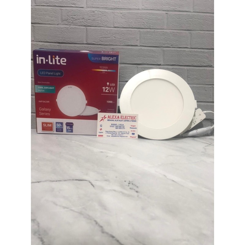 LED PANEL INLITE IN LITE IN-LITE 12w 12 w 12 watt bulat inbow INPS628R