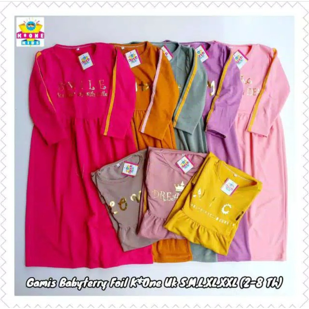 GAMIS ANAK BABYTERRY FOIL SIZE 2-8TH RANDOM/ OSHBOSS-3