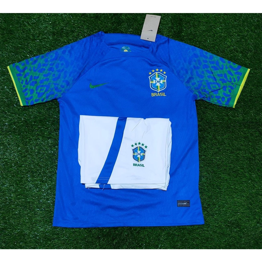 Setelan Stelan Celana Jersey Bola Grade Ori Brazil Away 2022 / 2023 Dewasa  Ukuran S M L XL XXL 3XL 