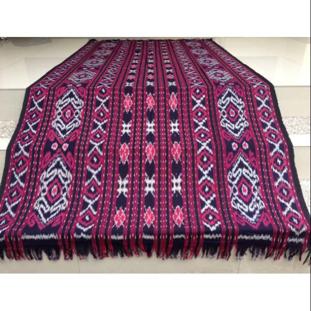 Kain Tenun Ikat Pink Motif Lombok Baju Atasan Celana