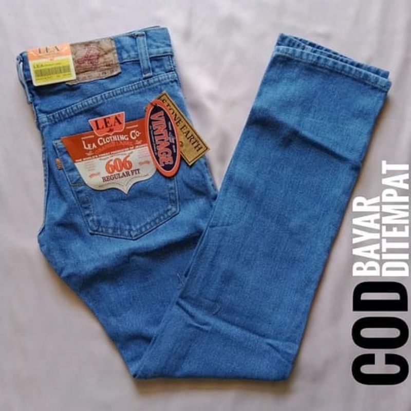 Celana jeans pria panjang. standar jeans LEA original 100% reguler fit