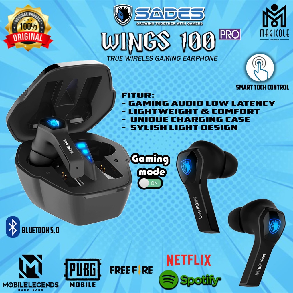 Sades TWS Wings 100 Pro Earphone Gaming
