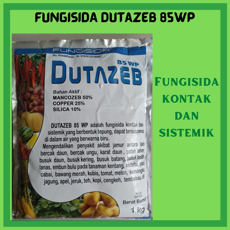 Fungisida DUTAZEB 85 WP 1kg/Jamur/Fungisida mankozeb/Copper/Silica/Mancozeb/Tanaman Kentang Cabe Ked